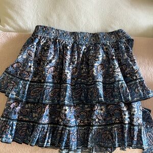 Cleobella Floral Blue Tiered Skirt, worn once